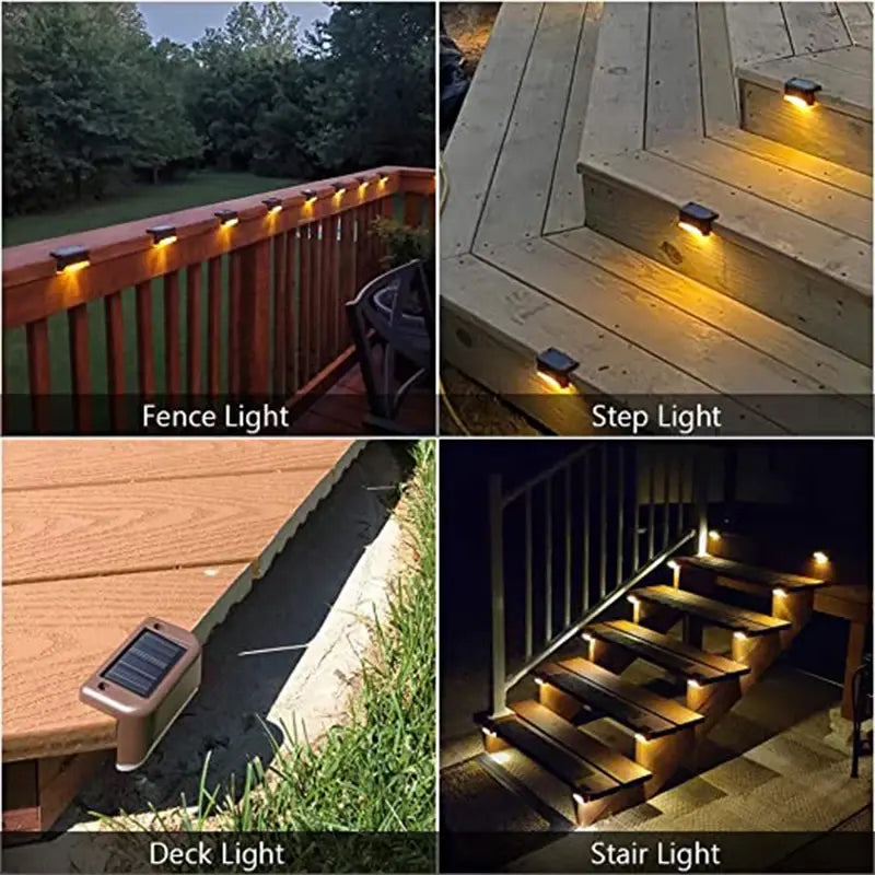 Warm White LED Solar Step Lamp