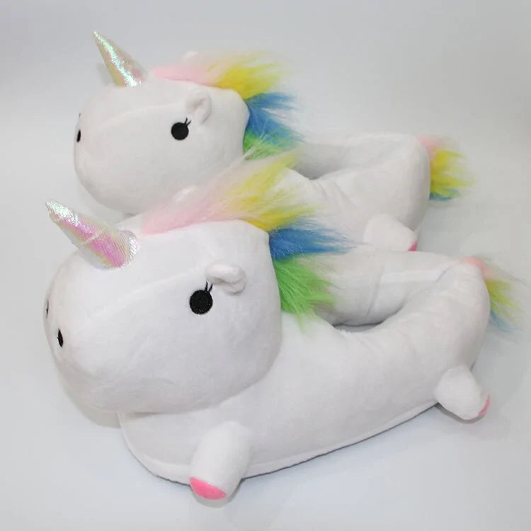 Unicorn Plush Slippers with LED Light