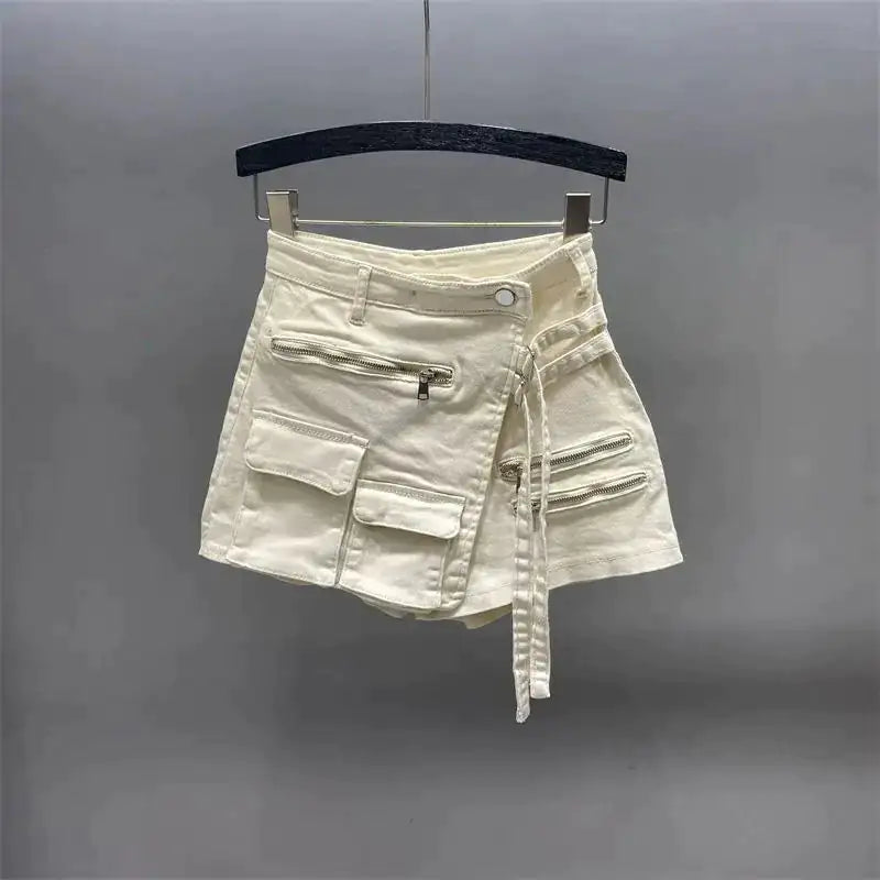 Kyla Denim Utility Cargo Shorts