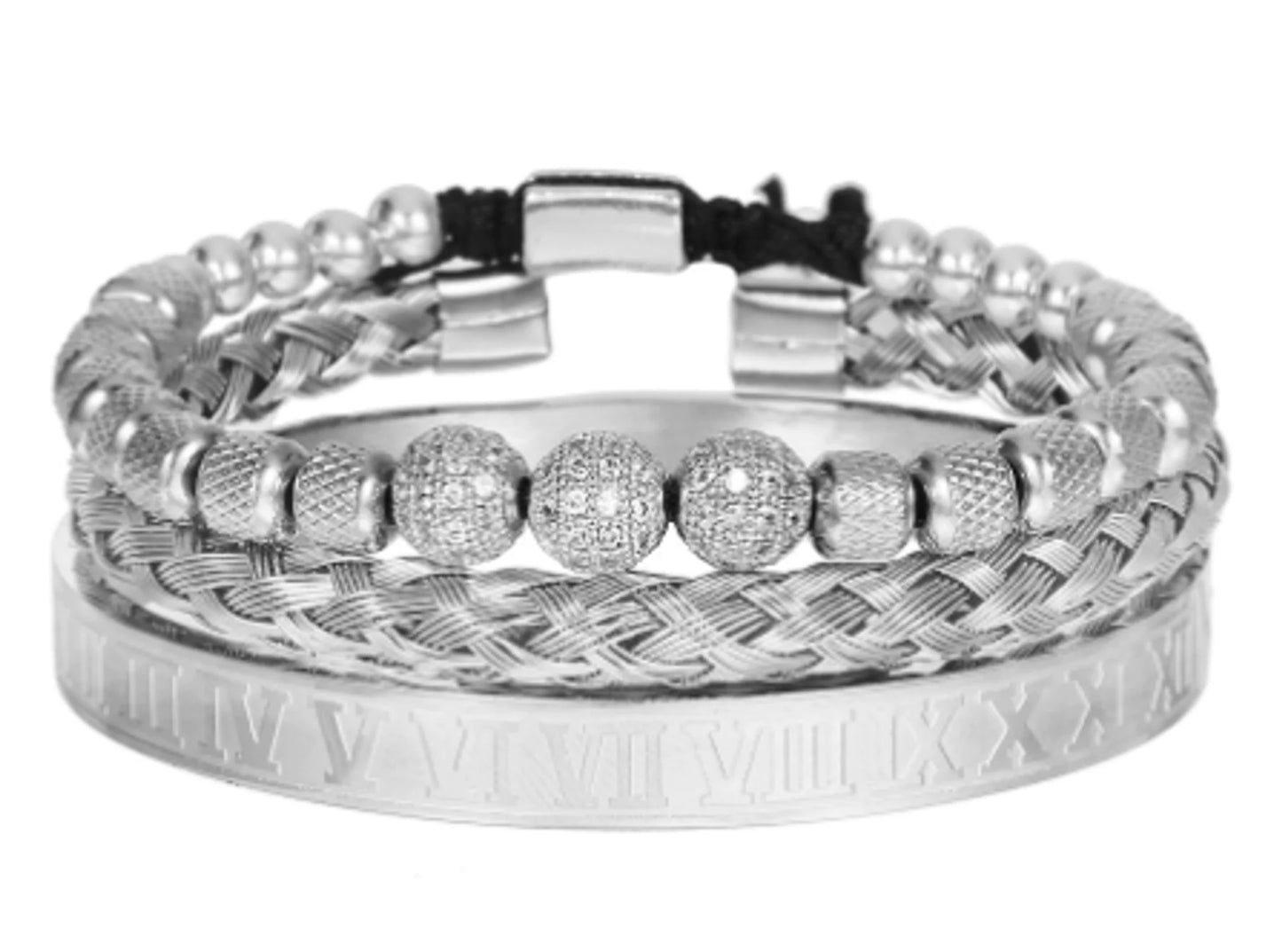 Luxury Micro Pave CZ Round Beads Men Bracelets