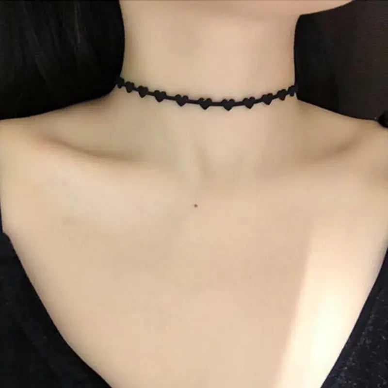 Gothic Heart Choker Necklace