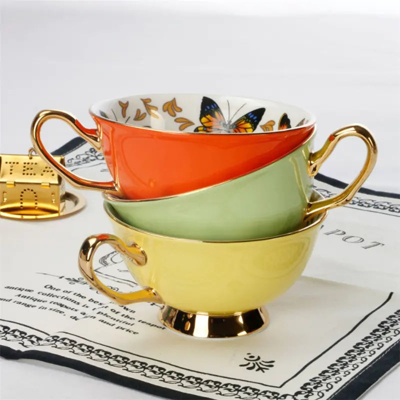 European Bone China Coffee Cup Set