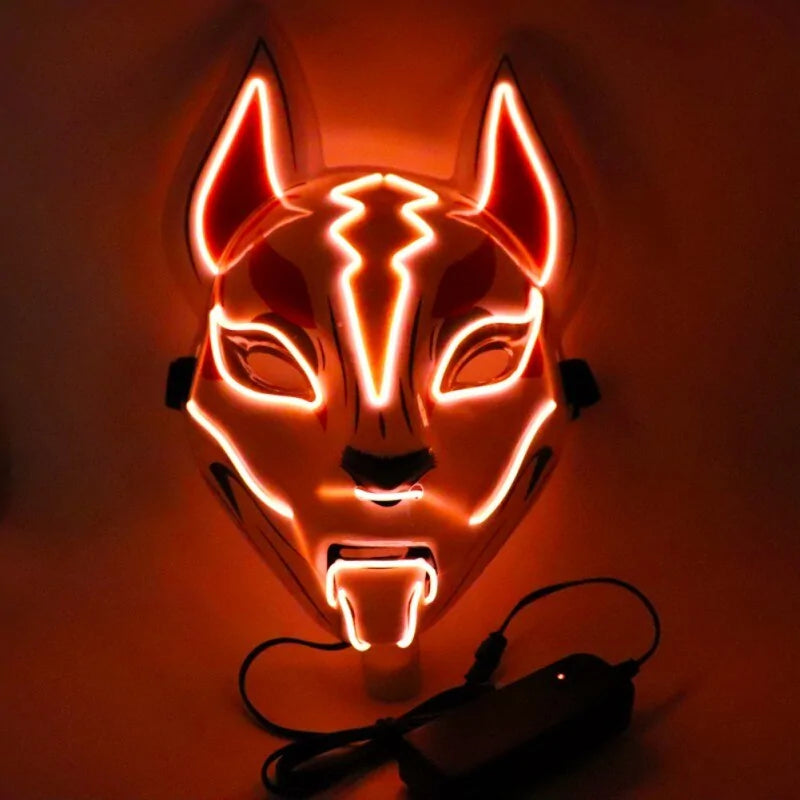 Neon LED Luminous Joker Mask with EL Wire