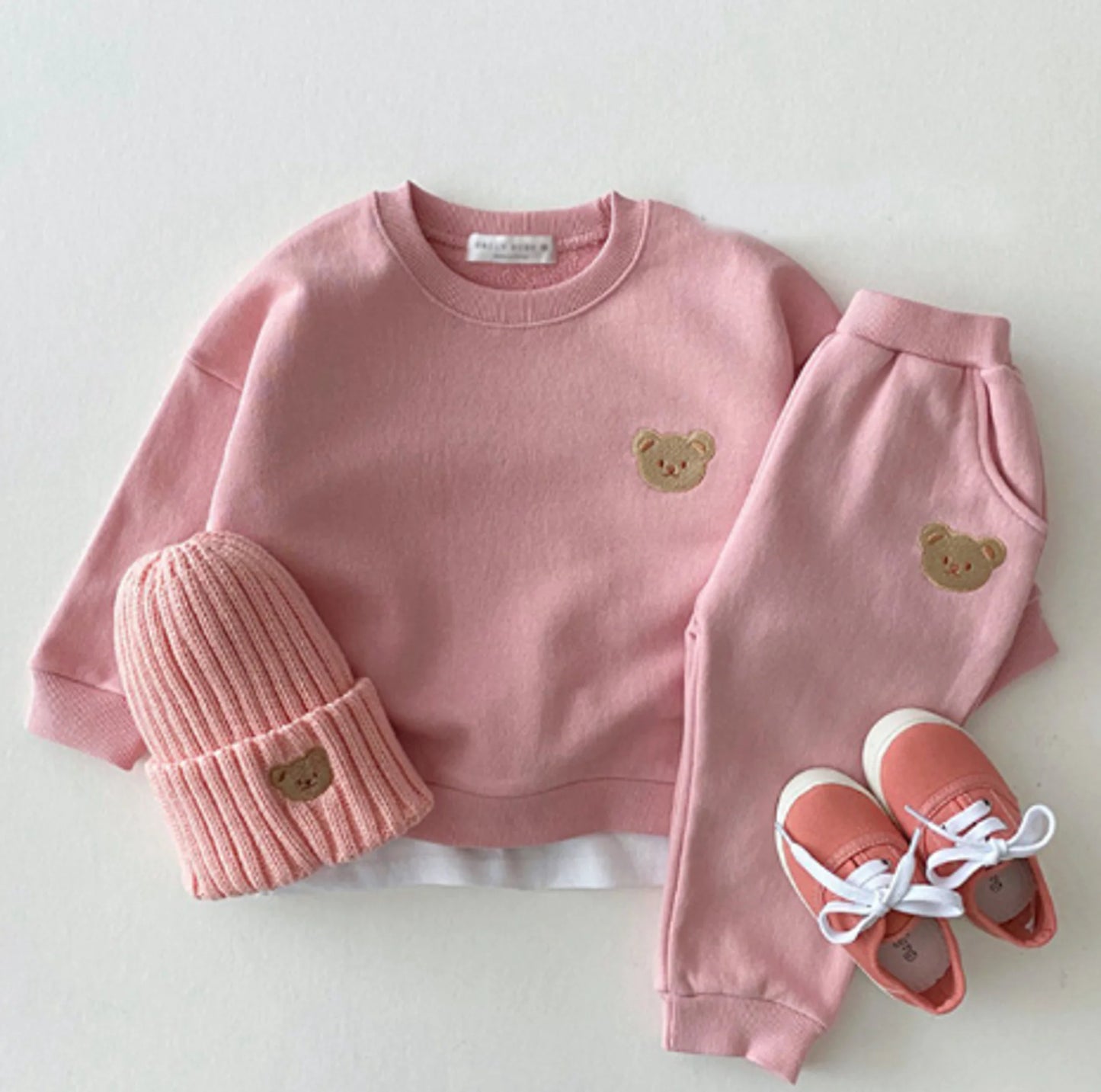 0-2Y Baby Long Sleeve Bear Sweatshirt Romper