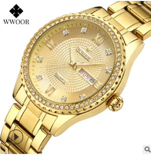 WWOOR Women's Dress Gold Quartz Watch