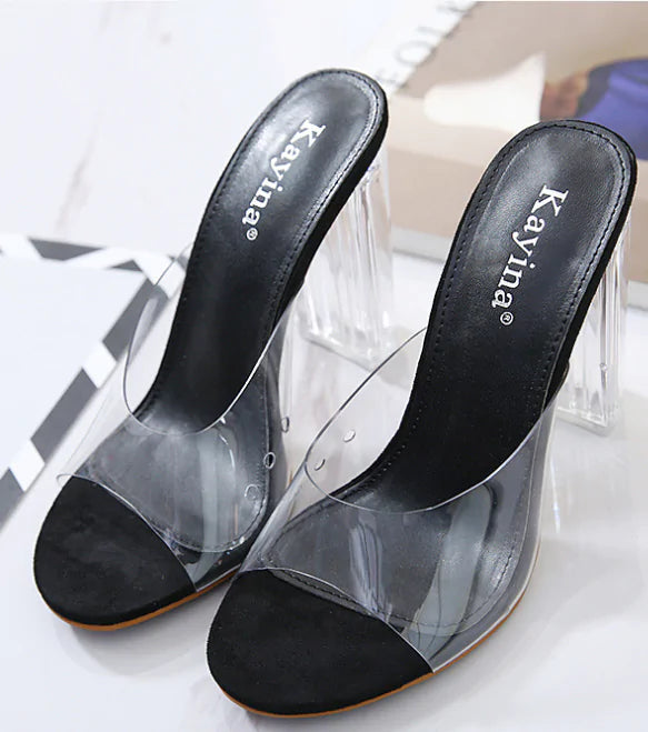 Jelly Crystal Open Toed High Heels