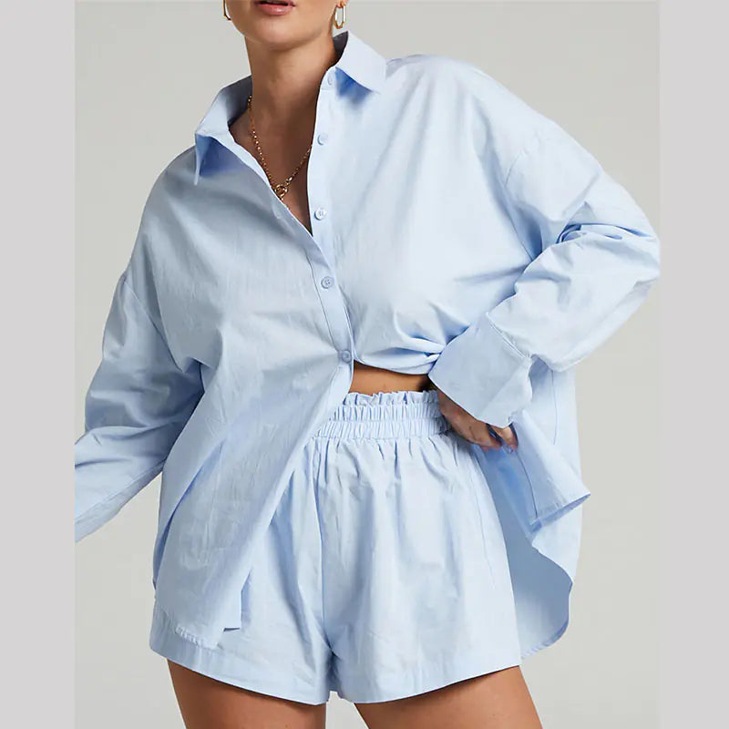 Classic Shorts and Long Sleeve Shirt Set