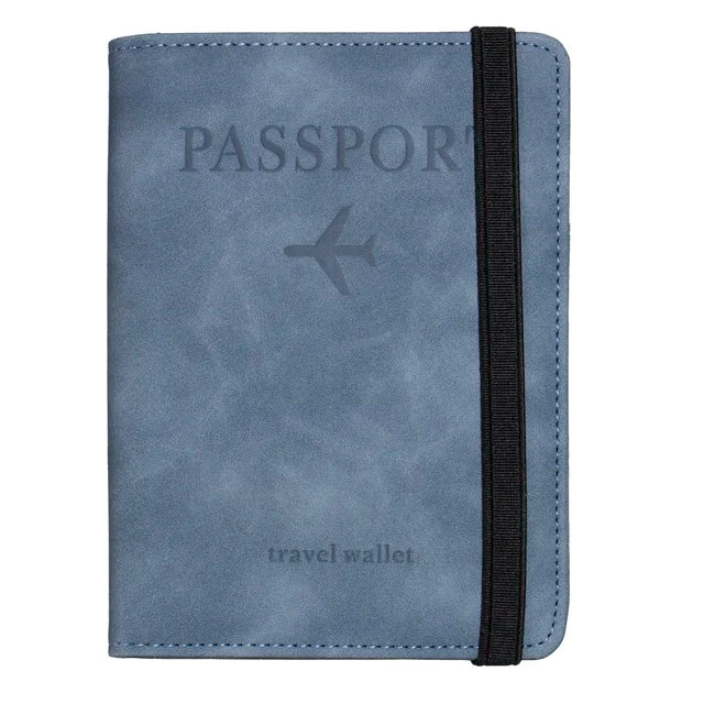 Blocking Passport Holder Leather Travel Wallet