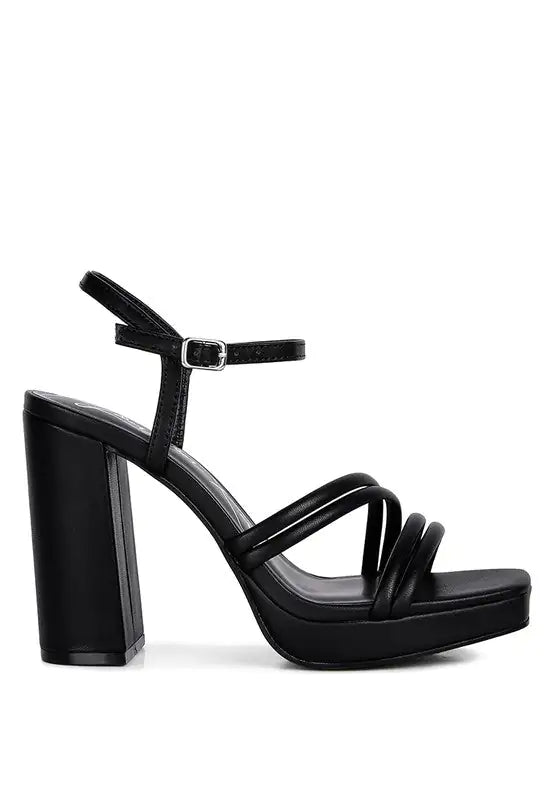 Chunky Platform Strappy Heels