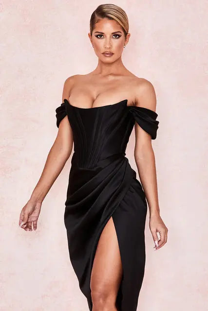 Satin Bodycon Corset Dress