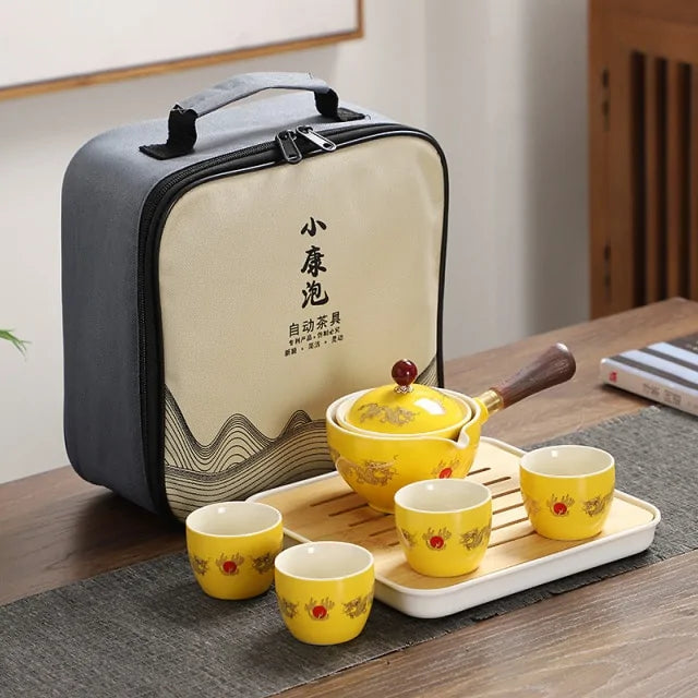 Portable Teapot Set with 360 Rotation