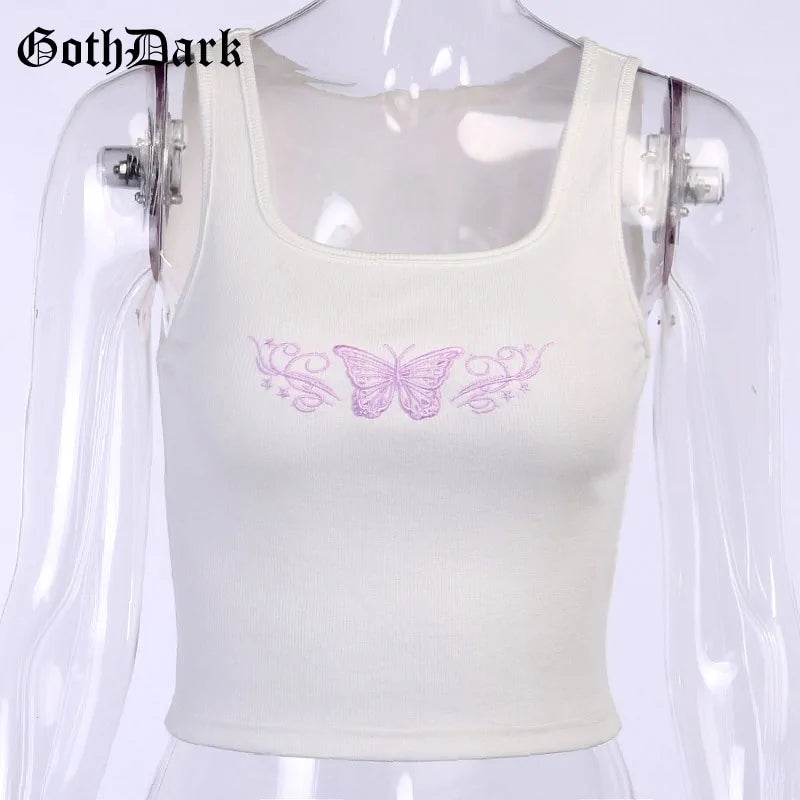 Harajuku Butterfly Print Crop Top