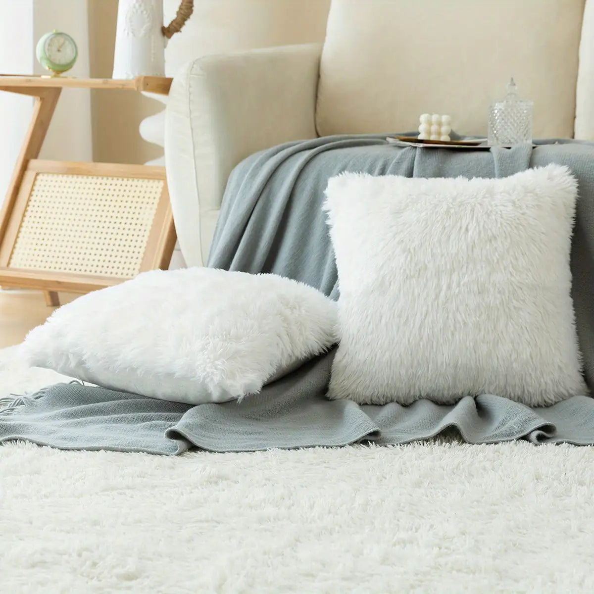 Soft Faux Fur Throw Pillow Covers