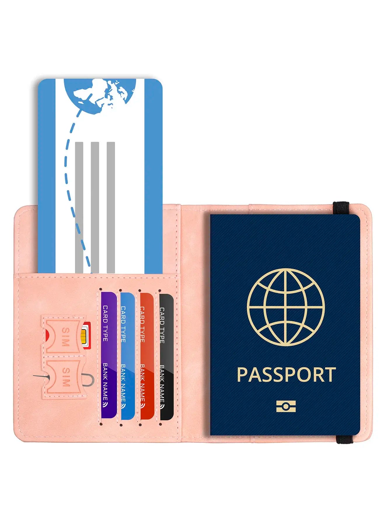 Blocking Passport Holder Leather Travel Wallet