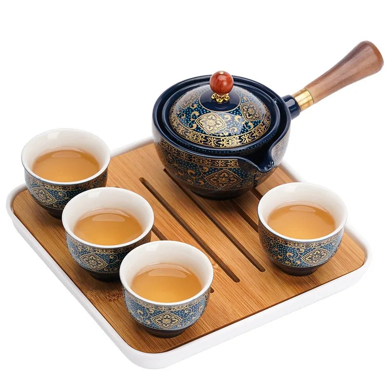 Portable Teapot Set with 360 Rotation