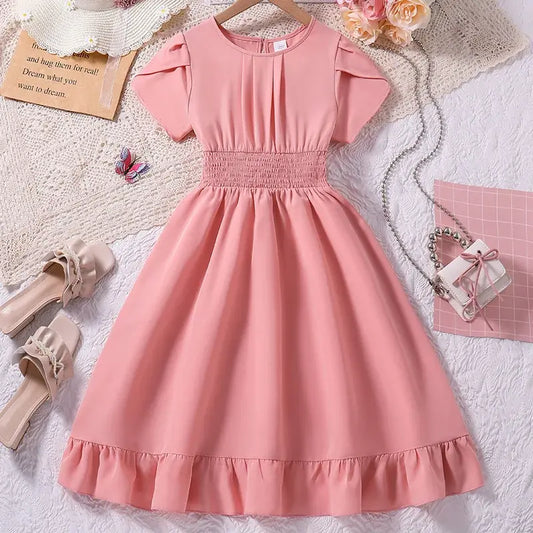 Pink Short-Sleeve Dress