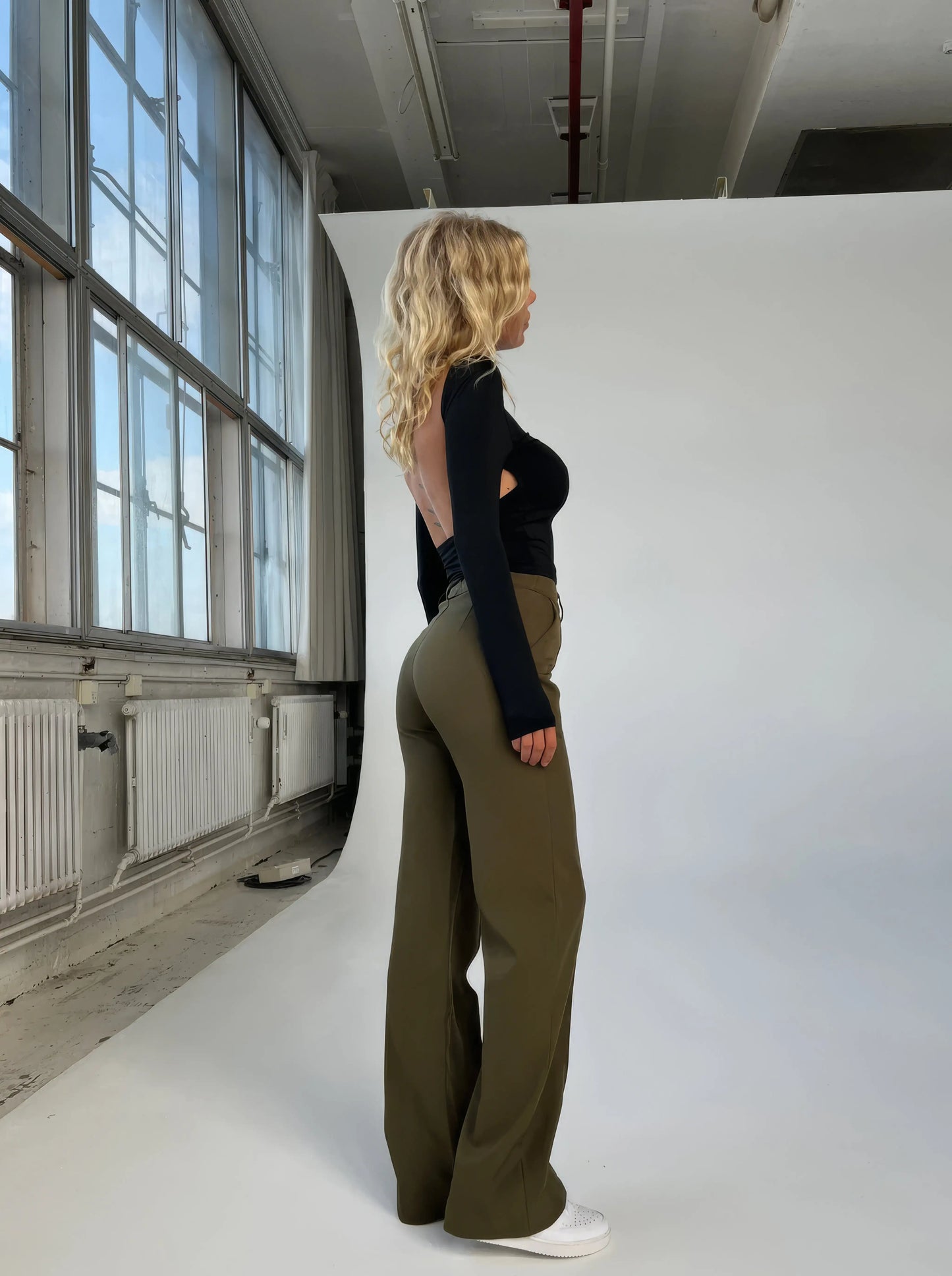 Relaxed Fit Pants Wide Leg Trousers