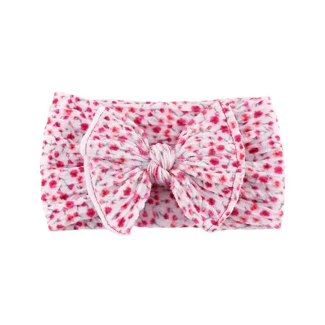 Print Nylon Baby Girl Headband Bow Topknot