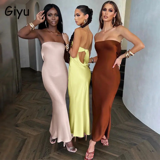 Satin Sleeveless Dresses