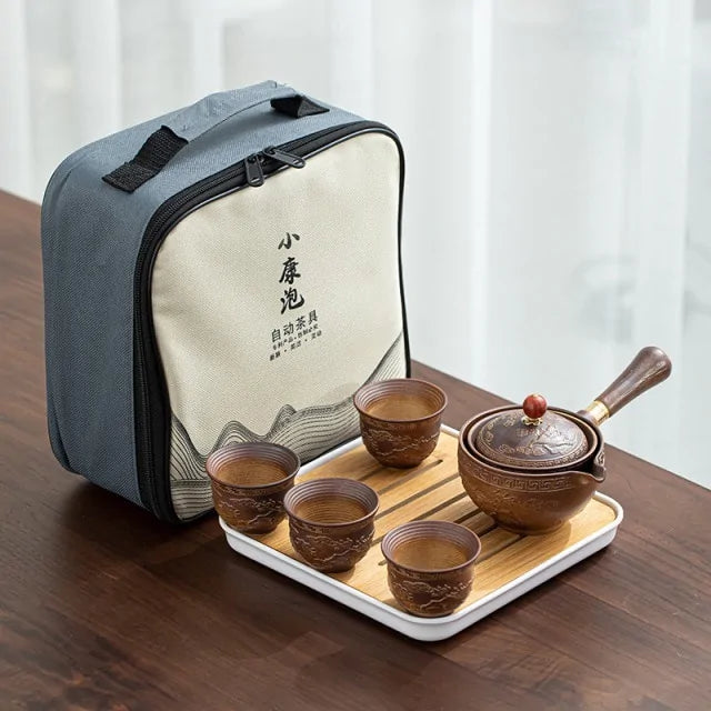 Portable Teapot Set with 360 Rotation