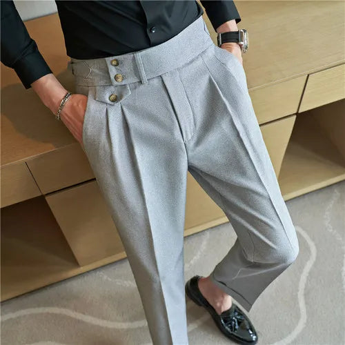 Men High-Quality Business Suit Trousers