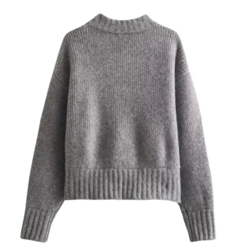 Long Sleeve Zipper Knitted Sweater