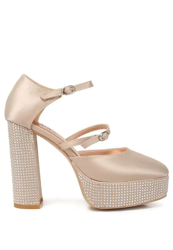 Rhinestones Embellished Platform Sandals