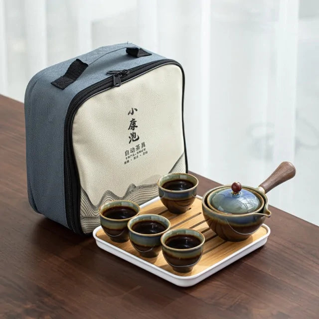 Portable Teapot Set with 360 Rotation