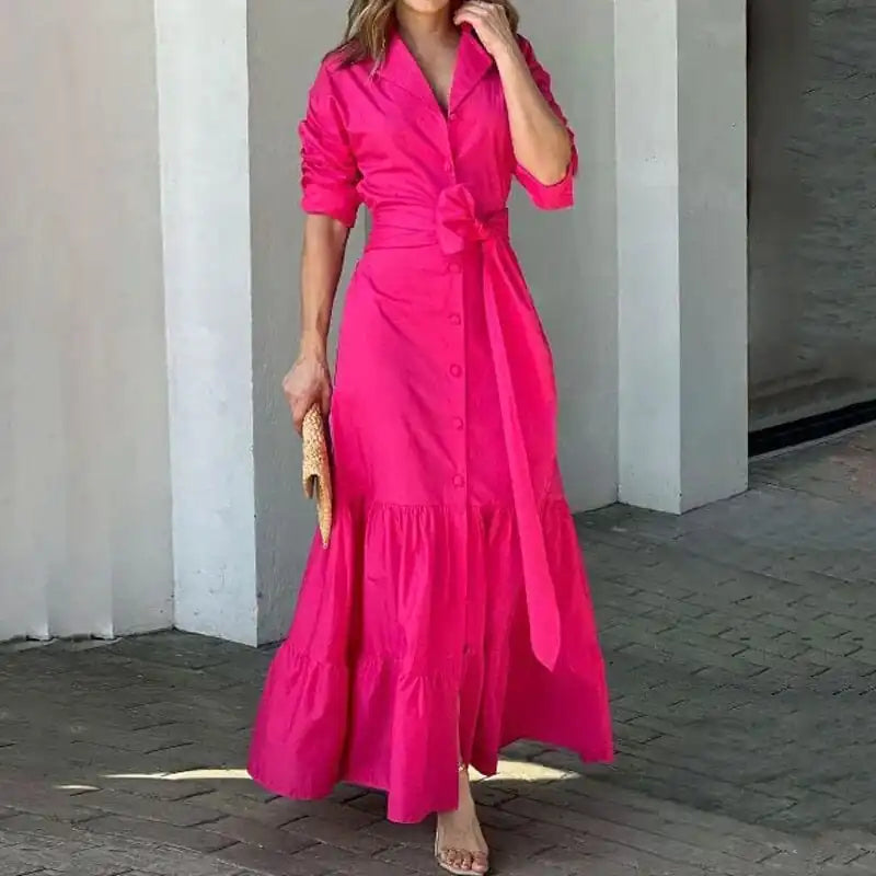 Maxi Hot Pink Casual Dress