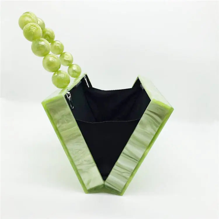 Green Acrylic Beaded Handbag