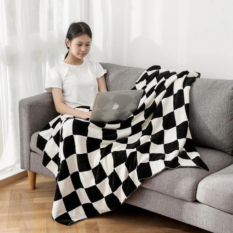 Checkerboard Plaid Blanket Fleece