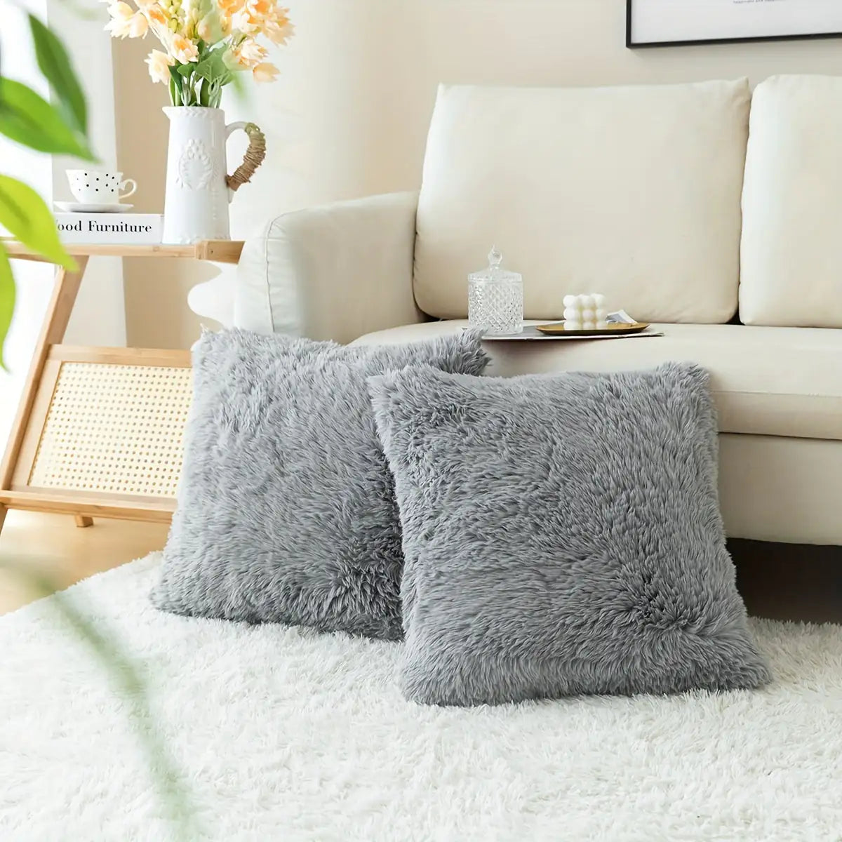 Soft Faux Fur Throw Pillow Covers