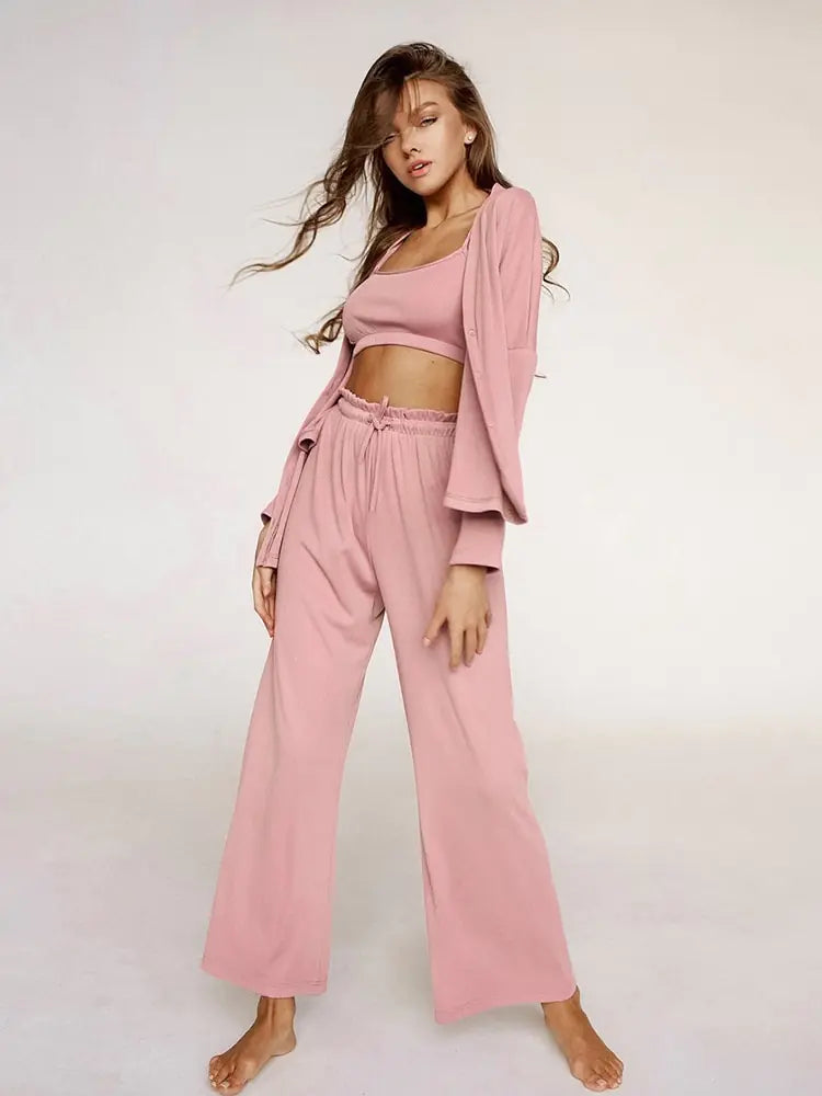 Ribbed Drop Sleeves  Women Set