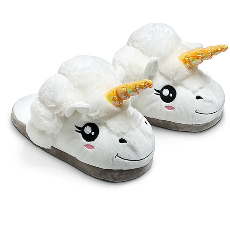 Unicorn Plush Slippers with LED Light