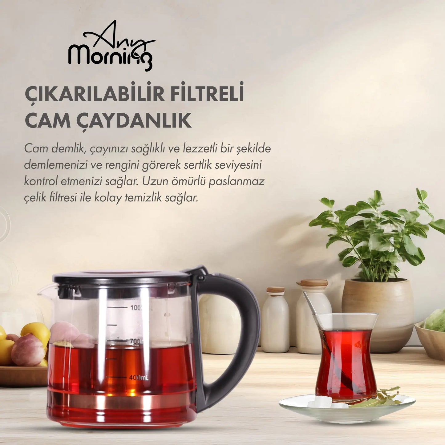 Any Morning Turkish Tea Maker,  2L - 68 oz