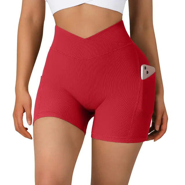 Sports Women High Waist Workout Seamless Fitness Yoga Shorts