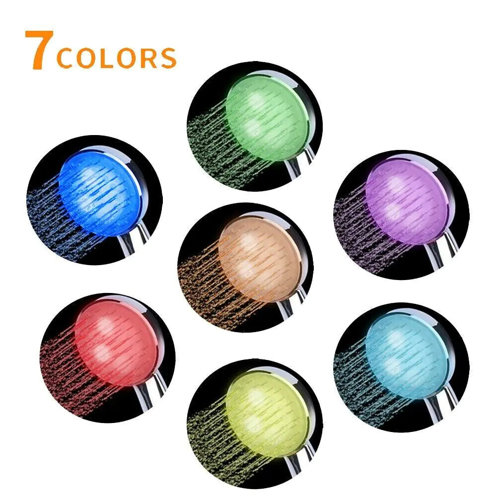 7 Color LED Light Shower Head Glow