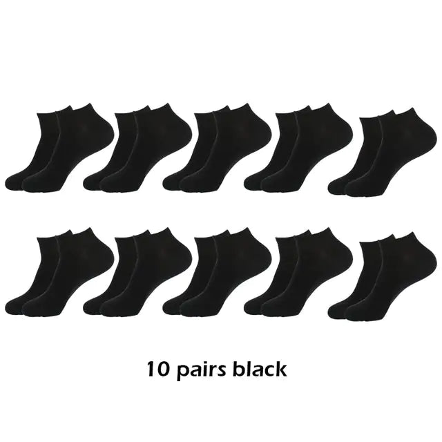 10 Pairs Men's Breathable Ankle Socks Cotton