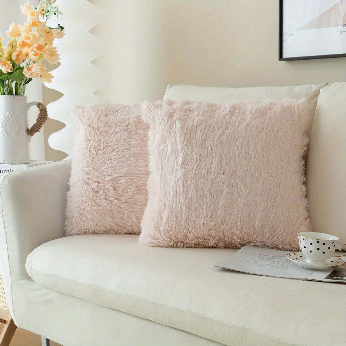 Soft Faux Fur Throw Pillow Covers