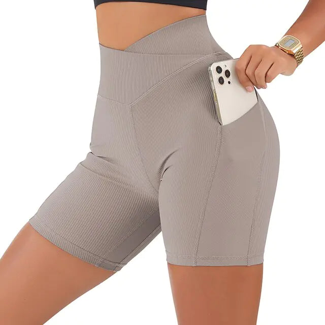 Sports Women High Waist Workout Seamless Fitness Yoga Shorts