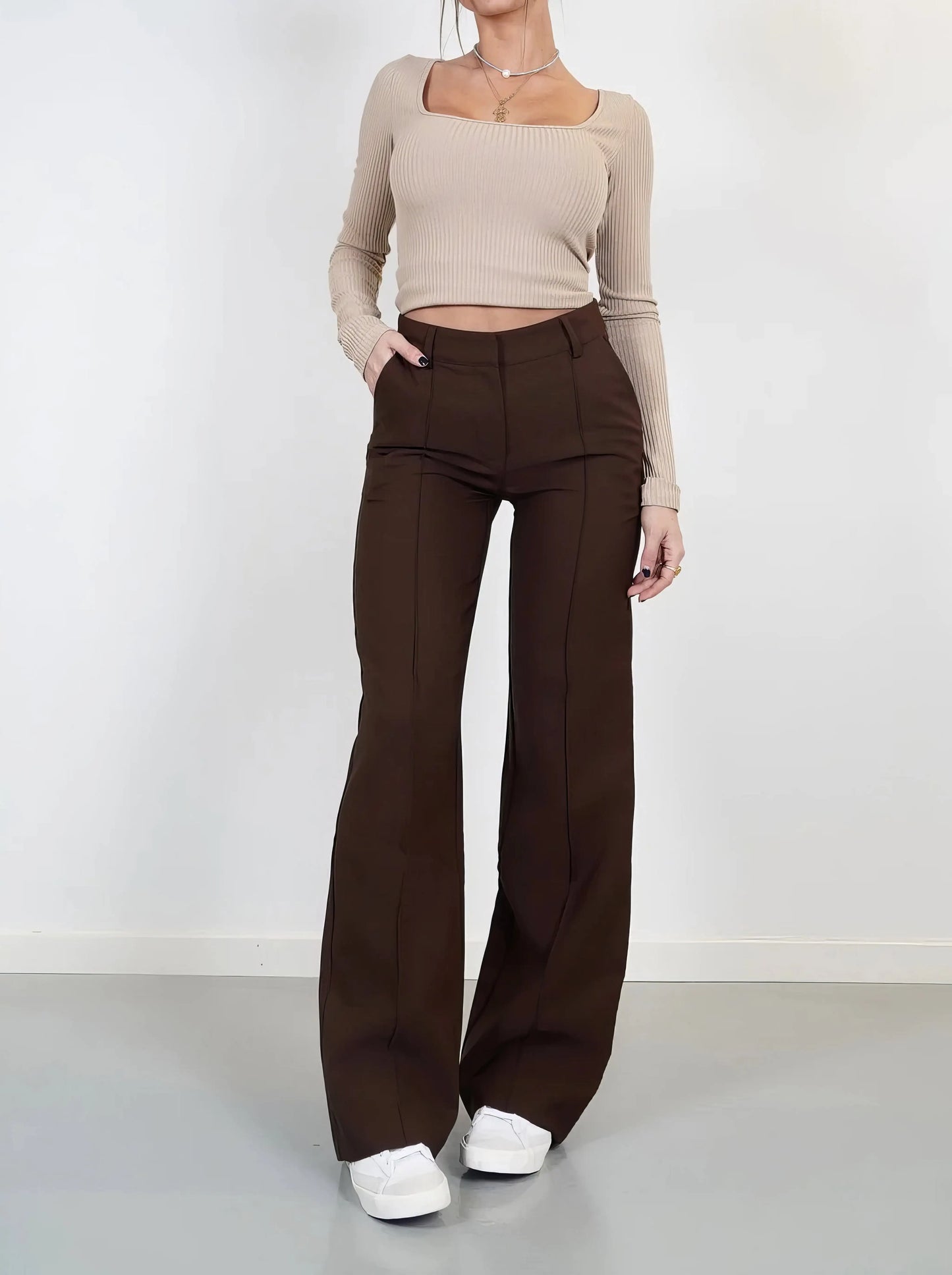 Relaxed Fit Pants Wide Leg Trousers