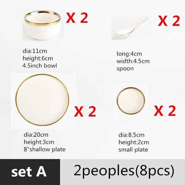 High-quality Matte Gilt Rim White Porcelain