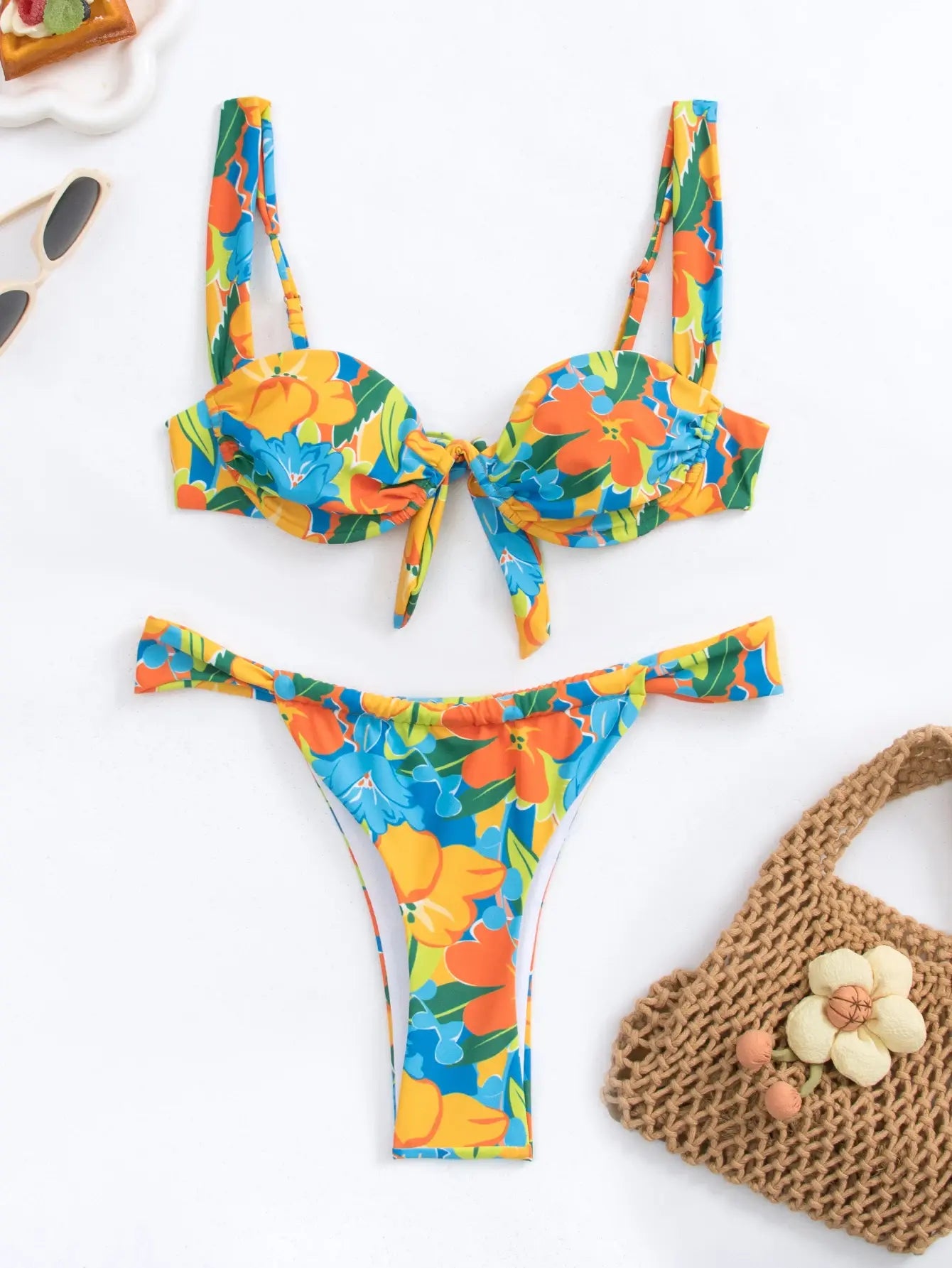 Sexy Female Swimwear Floral  Suit