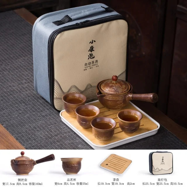 Flowers Exquisite Stone Grinding Shape Tea Set