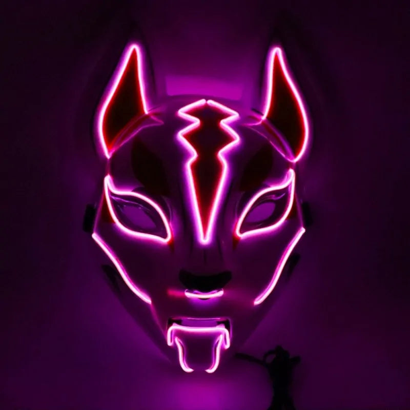 Neon LED Luminous Joker Mask with EL Wire