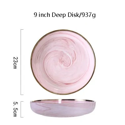 Pink Marbel Dinnerware Dinner Plates