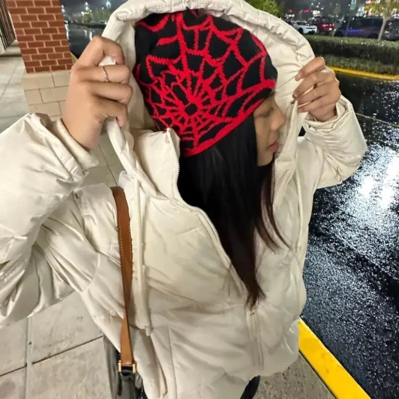 Spider Web Knitted Wool Hat