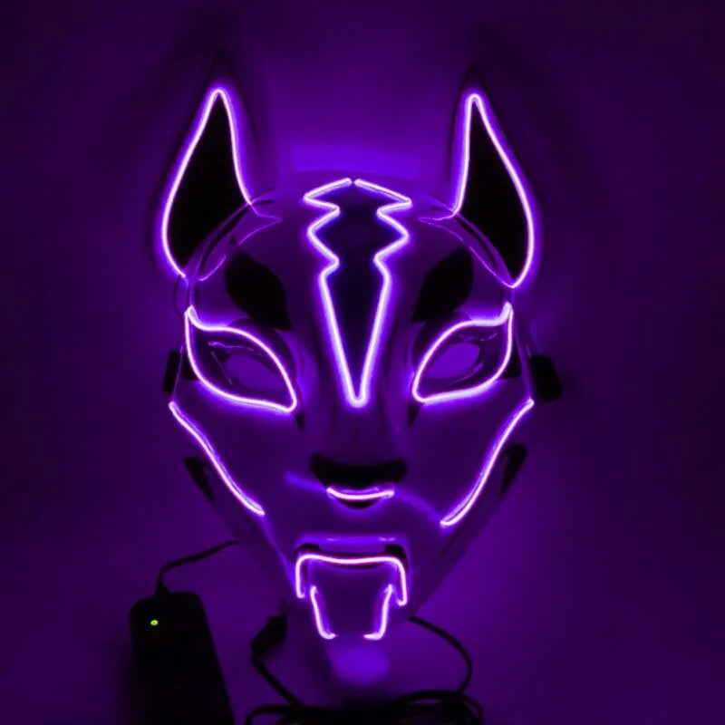 Neon LED Luminous Joker Mask with EL Wire