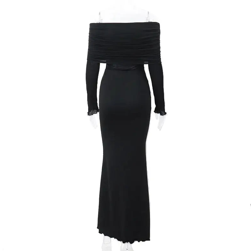 Elegant Off Shoulder Black Dress