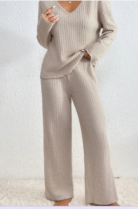 Knitted Top And Trousers. Two-piece Set